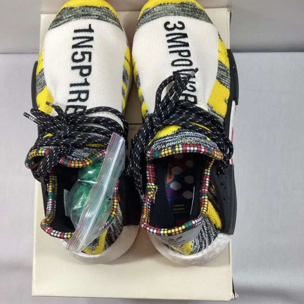 Adidas NMD Hu‎ Pharrell Solar Pack Red White Black Yellow Men's Sz 6 SKU # 3017